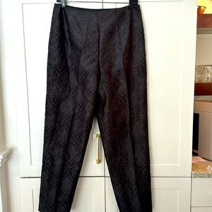 NWT-Ann Taylor Loft Black/Grey patterned Silk Pants - Size 10